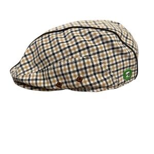 Stylish Block Headwear Black & Mustard Checkered Adjustable Flat Cap